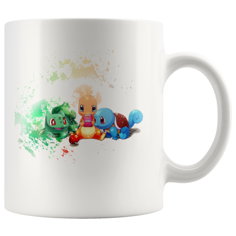Pokemon Anime - Squirtle, charmander and bulbasaur Mug