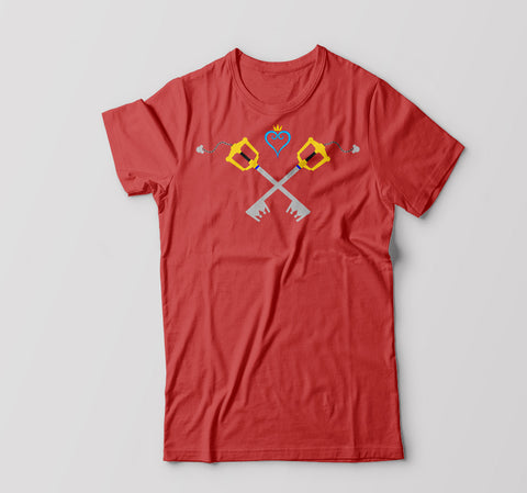 Kingdom hearts shirt - Keys crossed heart in the middle