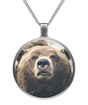 Bear face necklace Circle Necklace