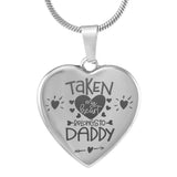 Taken my heart engraved silver