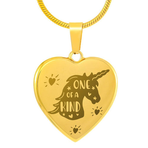 Unicorn one of a kind engraved necklace