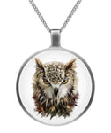 Owl Face necklace Circle Necklace