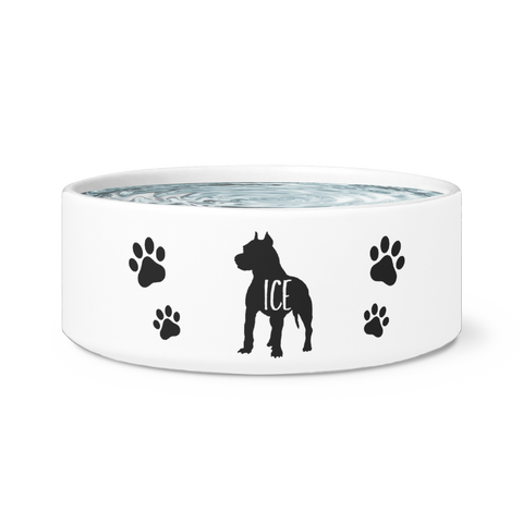 Pitbull vector dog bowl