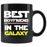 Best boyfriend in the galaxy mug black red lightsaber