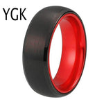 Classic Wedding Rings For Women Men's Tungsten Ring Black Tungsten with Red Aluminum Engagement Ring Free Custom Engravable