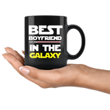 Best boyfriend in the galaxy mug black red lightsaber